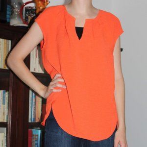 Orange J. Crew textured blouse size 8